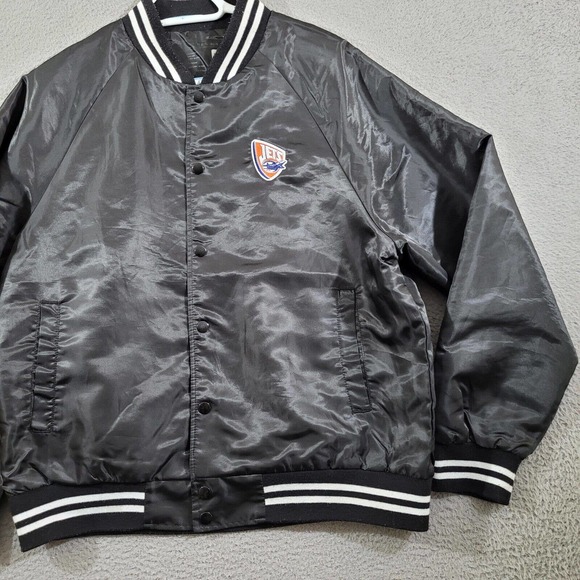 North & Acrux Jacket Mens Medium Black Satin Jets‎ Windbreaker Retro Style - Picture 6 of 12